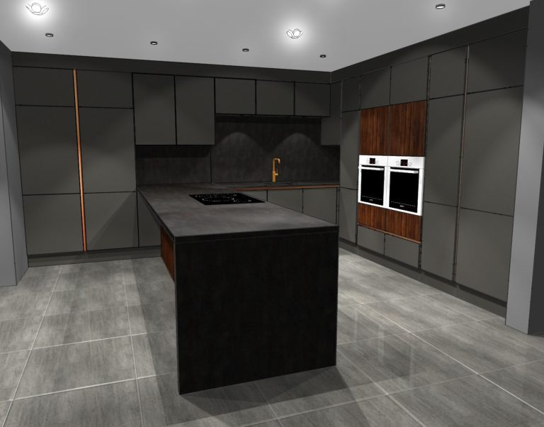 Super mat charcoal kitchen in Waterlooville